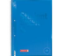 Brunnen 1067928190 Notebook, Student Notepad (Square, A4, line: 28, 90 g/m², 80 Sheets) Blue