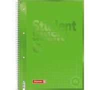 Brunnen 1067928190 Notebook, Student Notepad (Square, A4, line: 28, 90 g/m², 80 Sheets) Green