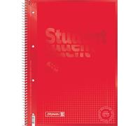 Brunnen 1067928190 Notebook, Student Notepad (Square, A4, line: 28, 90 g/m², 80 Sheets) red