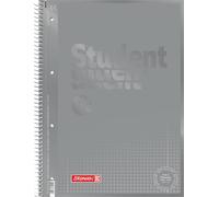 Brunnen 1067928192 Notepad/College Notepad Student Colour Code (A4 Squared Ruling 28, 90 g/m², 80 Sheets) Silver
