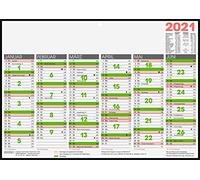 BRUNNEN 1070142001 Desk Calendar, A4 Model 701 42, 1 Page = 6 Months, Laminated on Cardboard with Black Margin, Calendar 2021