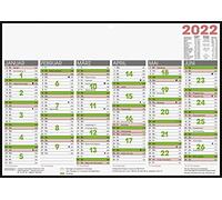 Brunnen 1070142002 Desk Calendar, A4 Model 701 42, 1 Page = 6 Months, Laminated on Cardboard with Black Margin, Calendar 2022