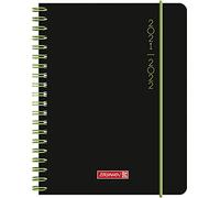 BRUNNEN 1071855122 Schülerkalender 2021/2022 (18 Monate) "Plain Black", A6, PP-Einband