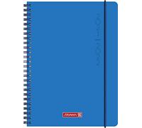 Brunnen 1072055112 school calendar 2021/2022 "Plain Blue" 1 page = 1 day, Sat. + Sun on one side, sheet size 14.8 x 21 cm, A5, PP cover