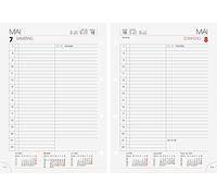BRUNNEN 1076527001 Ring Binder Insert for Ring Binder Calendar Model 765, 1 Page = 1 Day, 143 x 202 mm, Calendar 2021, Without Registration Section