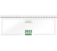 BRUNNEN 1077201002 Desk Calendar/Landscape Appointment Book Model 772, 2 Pages = 1 Week, 29.7 x 10.5 cm, Cardboard Envelope, White, Calendar 2022, Wire-O Binding