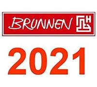 BRUNNEN 1077460061 Desk Calendar/Landscape Appointment Book Model 774, 2 Pages = 1 Week, 326 x 102 mm, Balacron Cover Printed Black, Calendar 2021, Wire-O Binding