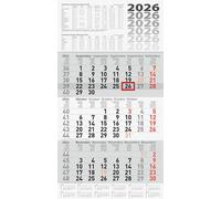 BRUNNEN 3-Month Calendar 2026, Grey, 300 x 560 mm