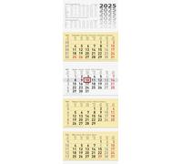 BRUNNEN 4 Month Calendar (2025), 1 Sheet = 1 Month, 320 × 165 mm, 12 Sheets