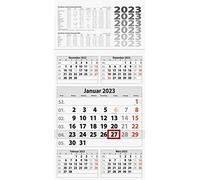 BRUNNEN 5-Month Calendar 2023 30 x 59 cm, One Piece Back: Grey