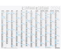 BRUNNEN Annual calendar 2024 1 page = 12 months A3 landscape white