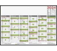 BRUNNEN Annual calendar 2024, 1 page = 6 months, A4, landscape, white