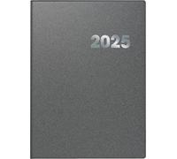 BRUNNEN Book Calendar Model 789 (2025), 1 Page = 1 Day, A4, 384 Pages, Plastic Cover Reflection, Grey