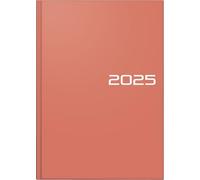 BRUNNEN Book Calendar Model 795 (2025), 1 Page = 1 Day, A5, 352 Pages, Balacron Cover, Coral