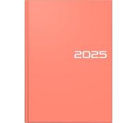 BRUNNEN Book calendar model 795 (2025), 1 page = 1 day, A5, 352 pages, graphic cover, salmon