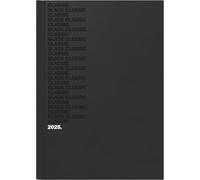 BRUNNEN Book Calendar Model 795 (2025) "Black Classic", 1 Page = 1 Day, A5, 352 Pages, Balacron Cover, Black