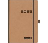 BRUNNEN Book Calendar Model 796 2025 | A5, Cardboard, Brown