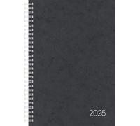 BRUNNEN Book Calendar Model 797 (2025), 2 Pages = 1 Week, 168 × 240 mm, 160 Pages, Cardboard Cover, Black