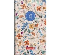 BRUNNEN ''Botanical'' Weekly Date Book Calendar, Model 756 2024, 2 Pages = 1 Week, Sheet Size 8.7 x 15.3 cm, Multi-coloured