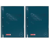 BRUNNEN College Notepad Premium Student Colour Code A4 Cover Sheet: Denim (Pack of 2)