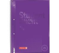 BRUNNEN College Notepad Premium Student Colour Code | A4, Line Style 26, 80 Sheets, Purple