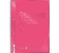 BRUNNEN College Notepad Premium Student Colour Code | A4, Line Style 27, 80 Sheets, Tulip