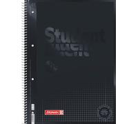 BRUNNEN College Notepad Premium Student Colour Code | A4, Line Style 28, 80 Sheets, Onyx