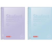 BRUNNEN College Notepad Premium Student "Pastel 2" | A4, Line Style 27, 80 Sheets, Assorted