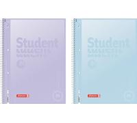 BRUNNEN College Notepad Premium Student "Pastel 2" | A4, Line Style 28, 80 Sheets, Assorted