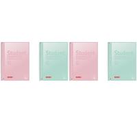 BRUNNEN College Notepad Premium Student Pastel | A4, Line Style 28, 80 Sheets, Assorted (Pack of 2)
