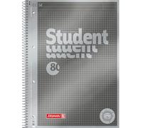 Brunnen 1067145 Notepad/Student Premium Vera Treated Cover with Metallic Effect A4, Record Ruled, 80 Sheets 90 g/m²