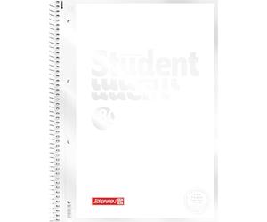 BRUNNEN College Notepad Premium Student White | A4, Line Style 27, 80 Sheets, White