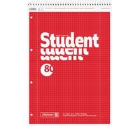 BRUNNEN College Notepad Student Spiral Top | A4, Line Style 28, 80 Sheets, Red