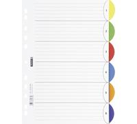 Brunnen Colour Code Binder Index Dividers for Ring Binder Polypropylene A4 225 x 297 Half Round, Pink