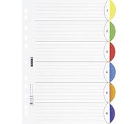Brunnen Colour Code Binder Index Dividers for Ring Binder Polypropylene A4 225 x 297 Half Round, Pink