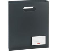 Brunnen Fact 104163580 Notebook Box Polypropylene 25 x 31 x 5 cm, Translucent Polypropylene for A4 Exercise Books and Flat File, Open Top, Black/Onyx