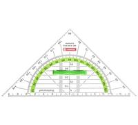 Brunnen Green 16cm Plastic Geometry Set Square Drawing Drafting Triangle with Secure Triangle Piece and Ergonomic Grip