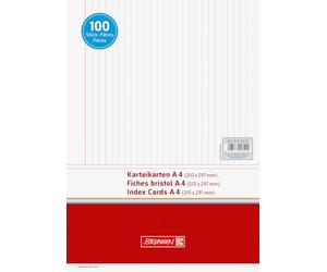 Brunnen Index Cards 180 g/m2 A4 Landscape Lined Shrink-Wrapped Pack of 100 White