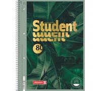 BRUNNEN Jungle Premium Student College Notepad, A4, Line Style 28, 80 Sheets, Dark Green