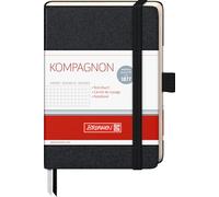 Brunnen Kompagnon 96-Page Squared Notepad Lineature 22 Black 9.5 x 12.8 cm