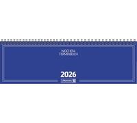 BRUNNEN Landscape Appointment Book Model 774 2026 | 326 x 102 mm, Cardboard, Blue
