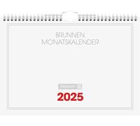 BRUNNEN Monthly Calendar (2025), 1 Page = 1 Month, A4 Landscape, 12 Sheets