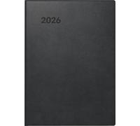 BRUNNEN Pocket Calendar Model 736 2026 | A6, Plastic, Black