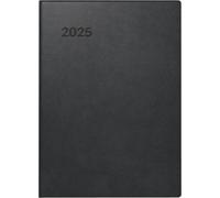 BRUNNEN Pocket Diary Model 731 (2025), 2 Pages = 1 Week, A6, 176 Pages, Plastic Cover, Black