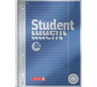BRUNNEN Premium Student College Notepad, A4, Line Style 25, 80 Sheets, Blue