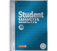 BRUNNEN Premium Student College Notepad, A4, Lined, 80 Sheets, Blue
