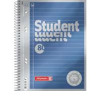 BRUNNEN Premium Student College Notepad, A5, Line Style 4, 80 Sheets, Blue