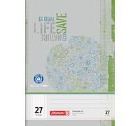 BRUNNEN Recycled Exercise Book, A4, ruling 27, 16 Sheets, Green/Grey