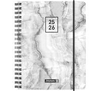 BRUNNEN School Diary 2025/2026 "Grey Marble" | A6, Plastic