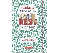 BRUNNEN School Diary "Sloth" 2023/2024 2 Pages = 1 Week A5 White/Blue